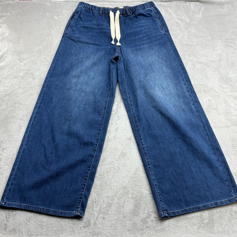 OAT New York Cloud Luxe Jeans Women 10 Wide Leg Coastal Boho Relaxed Soft Denim